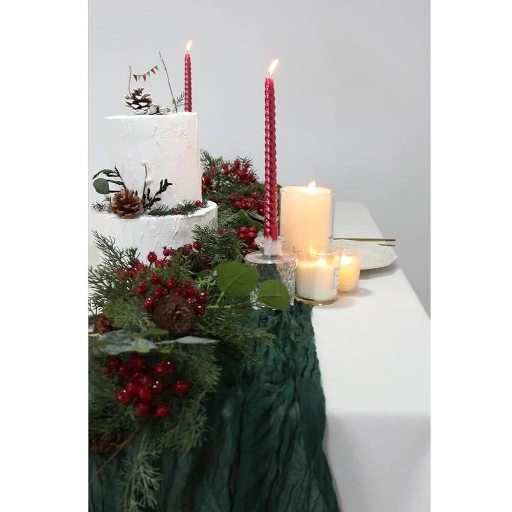 Table Runner 35x120 Inches for table Decoration holiday 3 Pack Emerald Green
